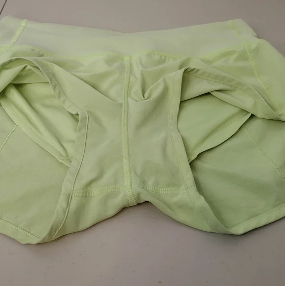 Lululemon Lime Green High-Rise Training Workout Running Athletic Shorts Sz 4 - Picture 7 of 16